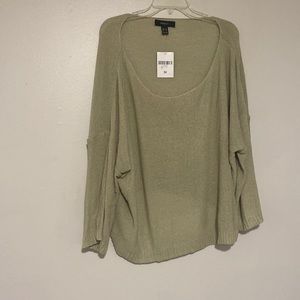 NWT Forever 21 Green Knit Off Shoulder Lightweight Sweater - Size 3X